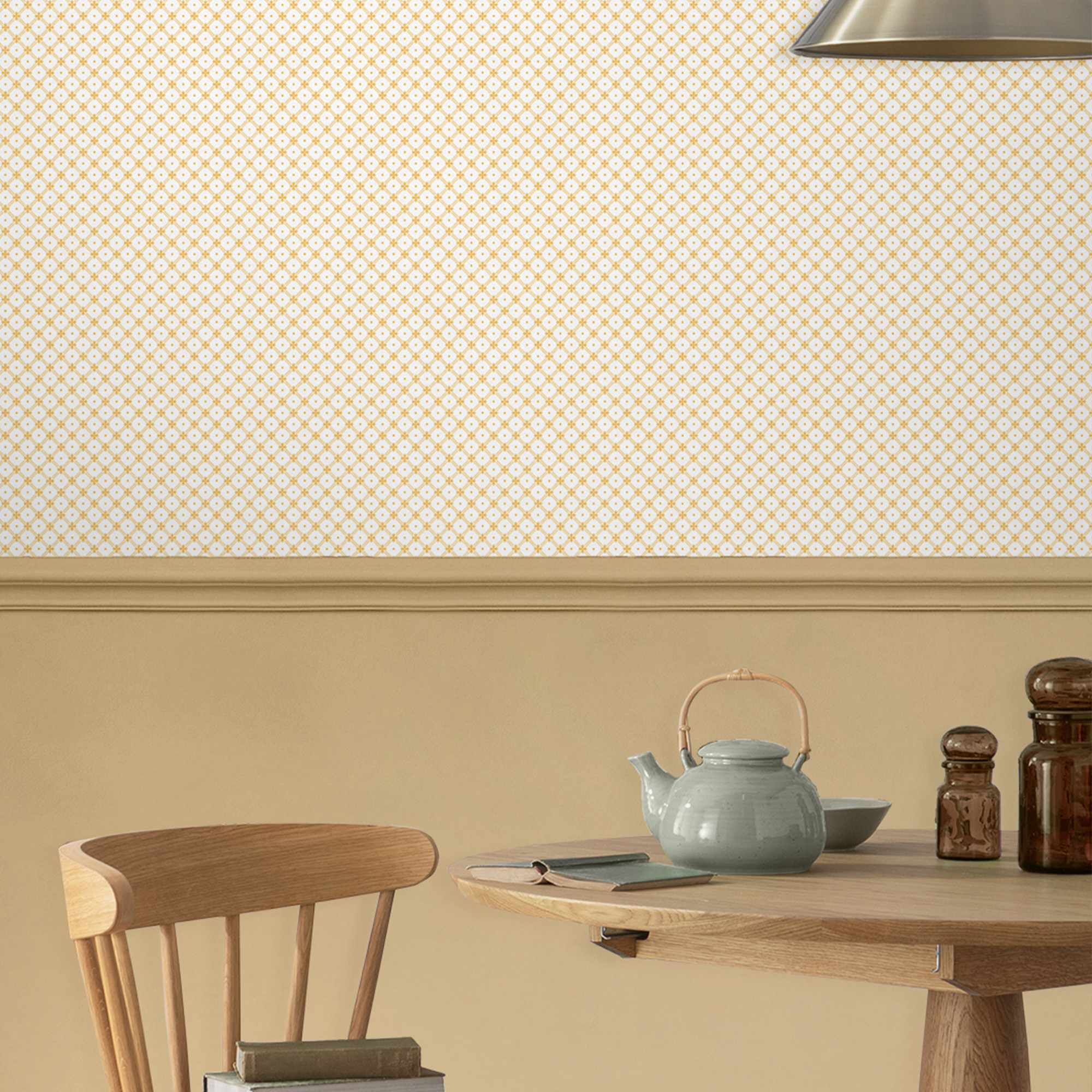 Wickerwork Wallpaper 119849 By Laura Ashley In Pale Ochre Yellow